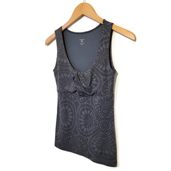 Patagonia Bandha Gray Floral Scoop Neck Sleeveless Activewear Tank Top XS - Picture 3 of 9
